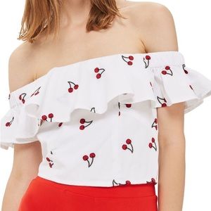 Topshop Cherry Crop Top